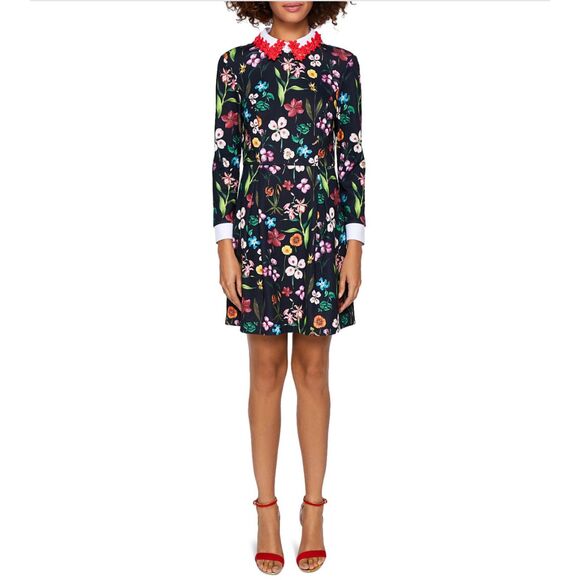 Ted Baker Dresses & Skirts - Ted Baker Tillena Hampton‑Collar Floral Dress Size 2 NWOT